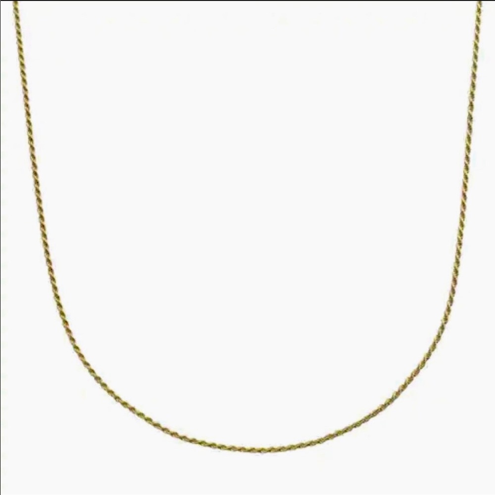 24k Gold Over Sterling Rope Chain Necklace 18”